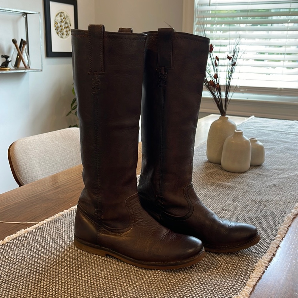 Frye leather knee boats